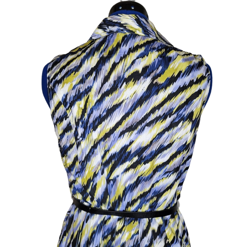 Alfani Multicolored Collared Button Front Striped… - image 4